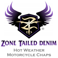 Zone Tailed Denim - Denim Motorcycle Chaps